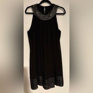 SLNY Black Dress with Silver Detailing